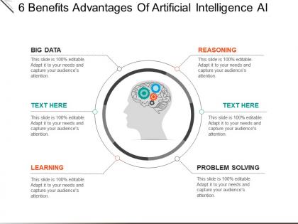 6 benefits advantages of artificial intelligence ai powerpoint shapes