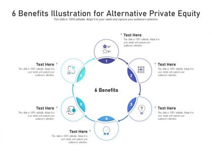 6 benefits illustration for alternative private equity infographic template