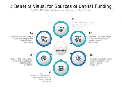 6 benefits visual for sources of capital funding infographic template