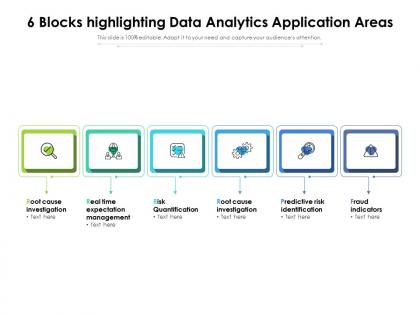6 blocks highlighting data analytics application areas