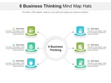 6 business thinking mind map hats infographic template