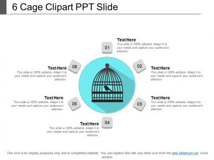 6 cage clipart ppt slide