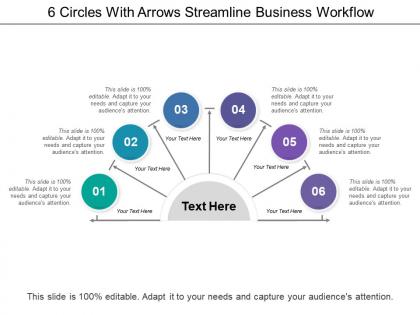 6 circles with arrows streamline business workflow