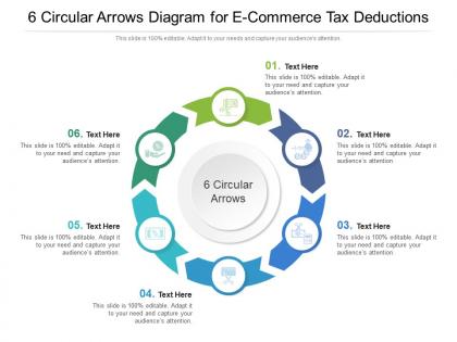 6 circular arrows diagram for e commerce tax deductions infographic template