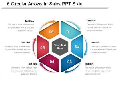 6 circular arrows in sales ppt slide