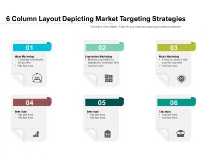 6 column layout depicting market targeting strategies