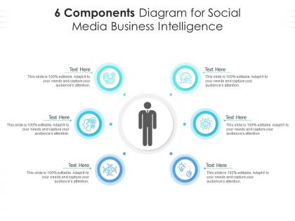 6 components diagram for social media business intelligence infographic template