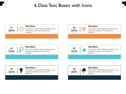 6 data text boxes with icons