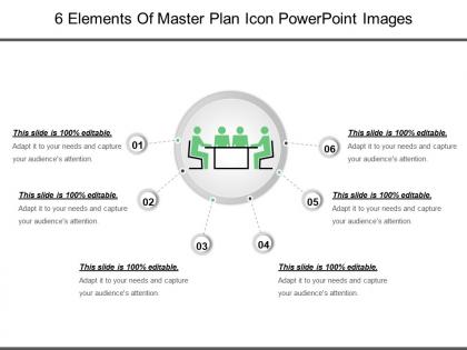 6 elements of master plan icon powerpoint images