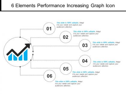 6 elements performance increasing graph icon