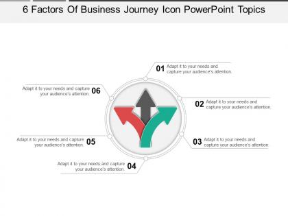 6 factors of business journey icon powerpoint topics