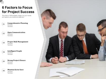 6 factors to focus for project success