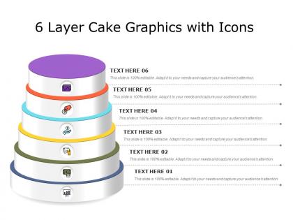 6 layer cake graphics with icons