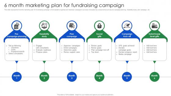 6 Month Marketing Plan For Fundraising Campaign