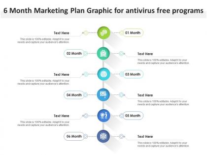6 month marketing plan graphic for antivirus free programs infographic template