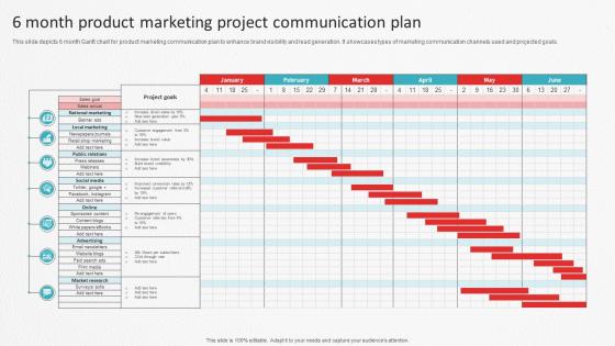 6 Month Product Marketing Project Communication Plan