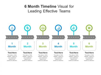 6 month timeline visual for leading effective teams infographic template