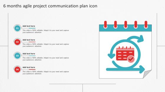 6 Months Agile Project Communication Plan Icon