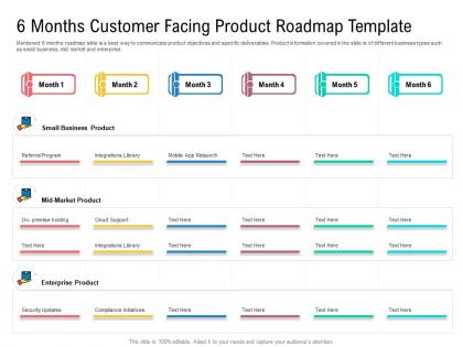 6 months customer facing product roadmap timeline powerpoint template