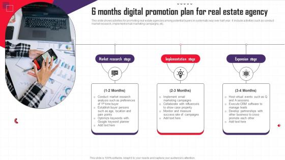6 Months Digital Promotion Plan For Real Estate Agency