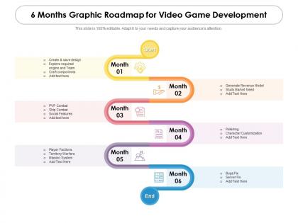 6 Months Graphic Roadmap For Video Game Development | PowerPoint Slides ...