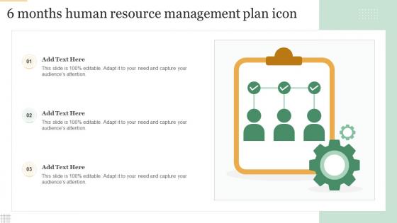 6 months human resource management plan icon