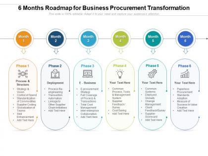 6 months roadmap for business procurement transformation