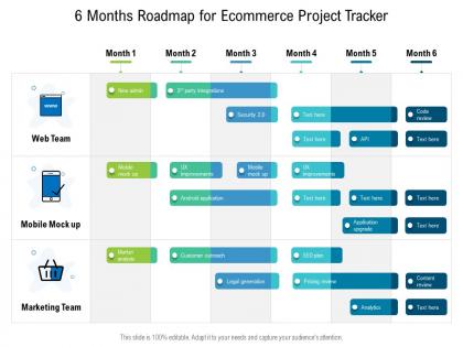 6 months roadmap for ecommerce project tracker