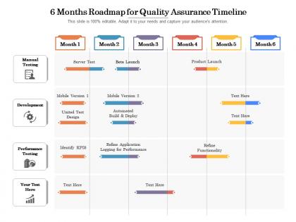 6 months roadmap for quality assurance timeline