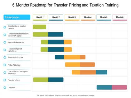 6 months roadmap for transfer pricing and taxation training