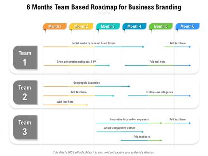 6 months team based roadmap for business branding
