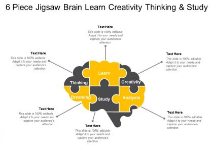 6 piece jigsaw brain learn creativity thinking and study