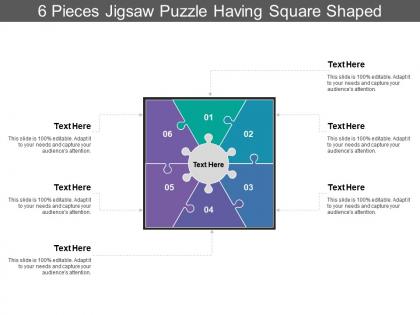 6 pieces jigsaw puzzle having square shaped