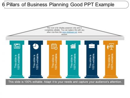 6 pillars of business planning good ppt example