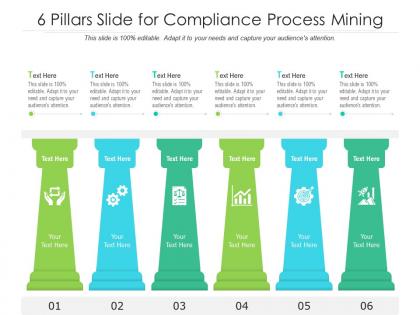 6 pillars slide for compliance process mining infographic template