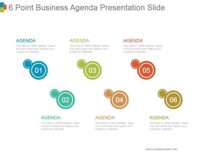 6 point business agenda presentation slide powerpoint images