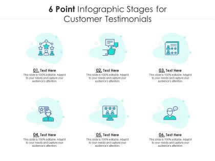 6 point stages for customer testimonials infographic template