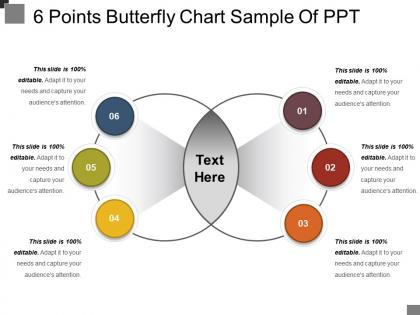 6 points butterfly chart sample of ppt