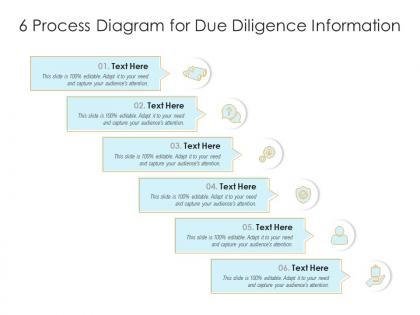 6 process diagram for due diligence information infographic template