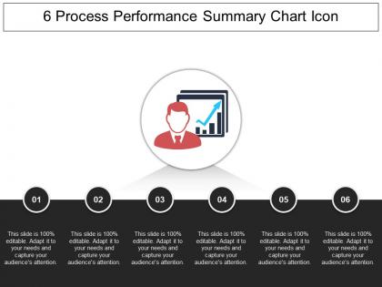 6 process performance summary chart icon powerpoint show