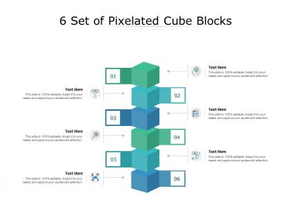 6 set of pixelated cube blocks