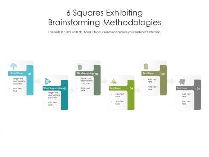 6 squares exhibiting brainstorming methodologies