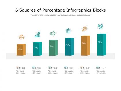 6 squares of percentage infographics blocks