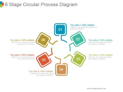 6 stage circular process diagram powerpoint slide