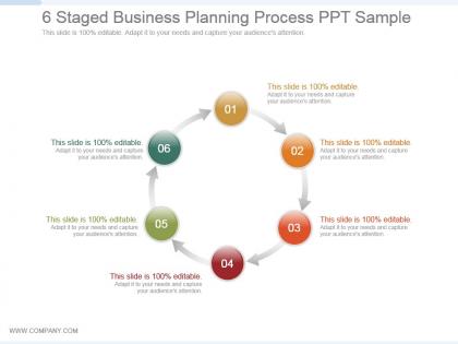 6 staged business planning process ppt sample