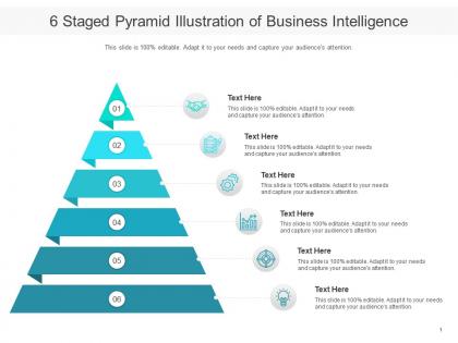 6 staged pyramid illustration of business intelligence infographic template