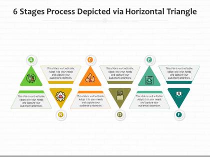 6 stages process depicted via horizontal triangle