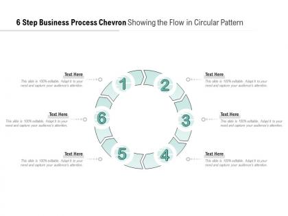6 step business process chevron showing the flow in circular pattern