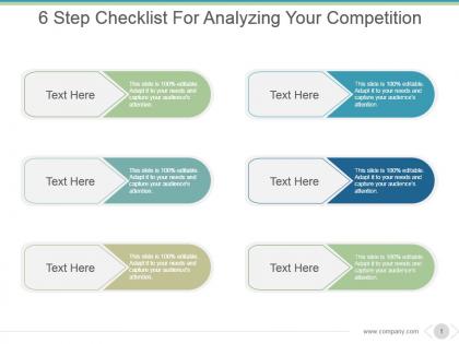 6 step checklist for analyzing your competition powerpoint graphics