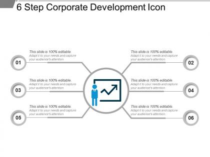6 step corporate development icon powerpoint slide